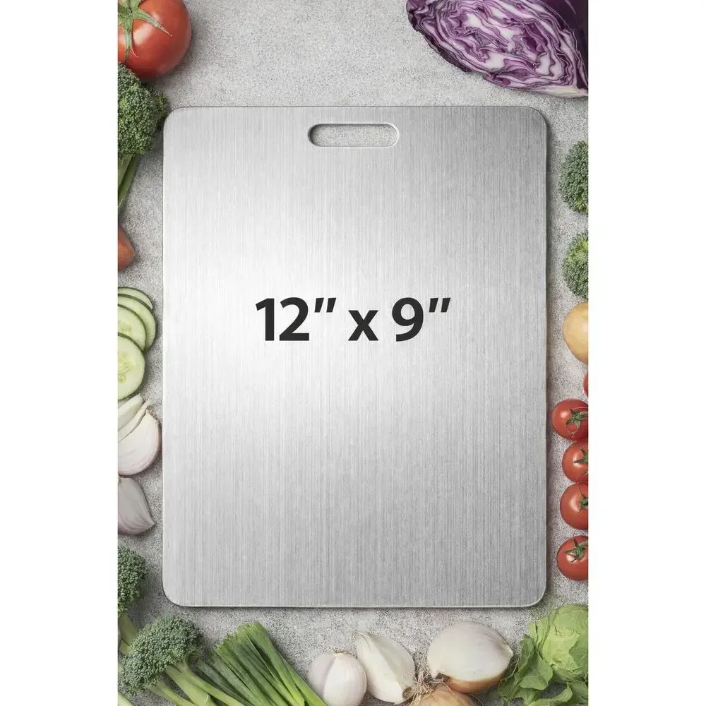 Titanium Cutting Board 12x9 – Pure, Non-Toxic, Reversible & Easy to Clean